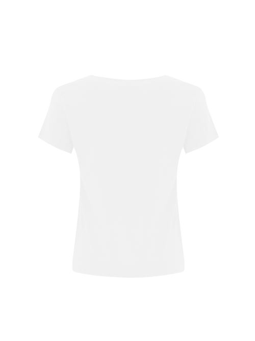 T-shirt Turbato con logo in cotone bianco PINKO | 102950 A228Z04